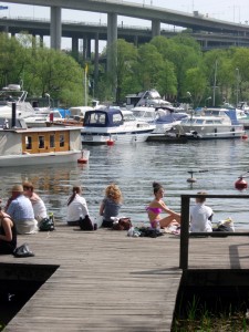 sunning in Stockholm